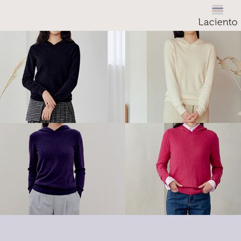 [런칭가 129000원] 라씨엔토 FW 라쿤 울 블렌딩 후드 니트
