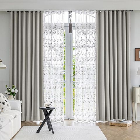 [One TV][특대형]시에르 4중직 자카드 암막 커튼 세트(암막 커튼+ 자수 커튼)