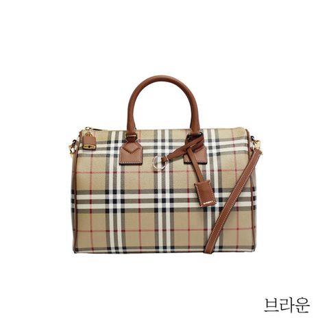 버버리 체크 볼링백 미디움