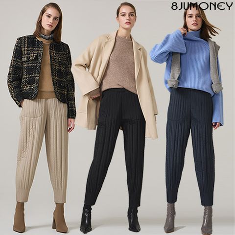 [8JUMONEY]팔주머니 플리츠 패딩팬츠 