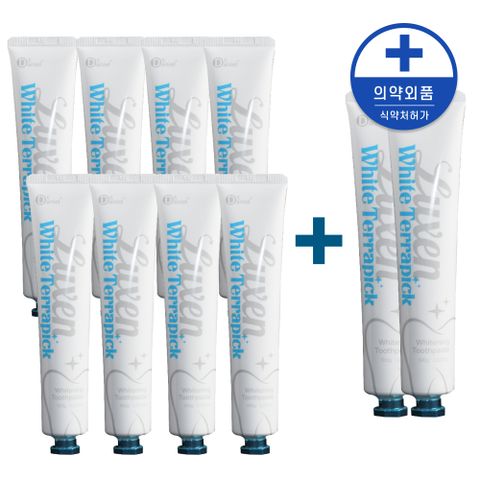 [식약처인증] 화이트닝 치약 치아 미백 화이트테라픽 미백치약 8+2개