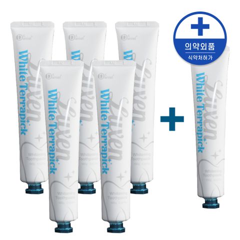 [식약처인증] 화이트닝 치약 치아 미백 화이트테라픽 미백치약 5+1개