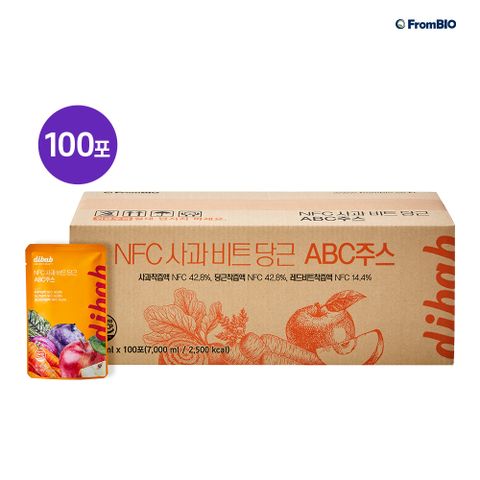 디밥 NFC사과비트당근 ABC주스 70ml 100포x1박스