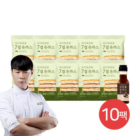 [삼성카드5%할인][최현석] 바삭촉촉한 7겹 돈까스 120g * 10팩 + 트러플돈까스소스 1병(M)