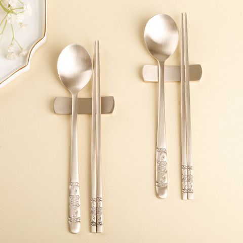 오부자 구름거북 놋 수저 2인 세트