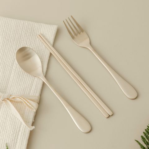 오부자 방짜유기 어린이 수저 세트 3P