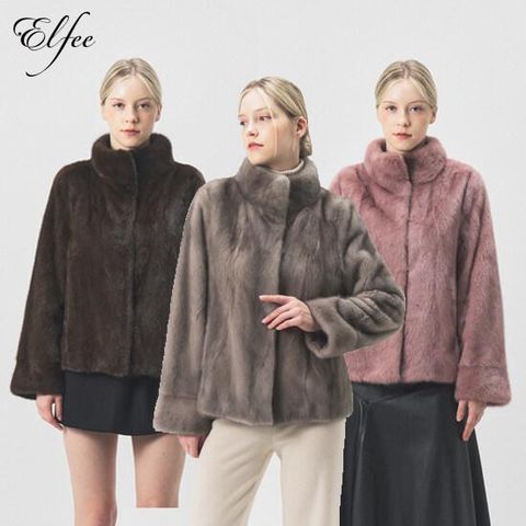 [카드 5%할인]24FW  진도 엘페 휘메일 풀스킨 밍크 케이프코트 - 브라운,실버블루,핑크(EJ12)