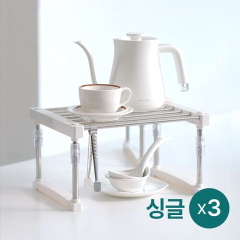 [싱글] 포티니 만능 선반 3개 세트 / 위아래 29cm 좌우60cm 조절 가능