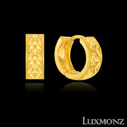 [룩스몬즈] 24K 순금 볼륨컷팅 링귀걸이 + (사은품) 14K 팬던트 목걸이+ 14K 침 귀걸이