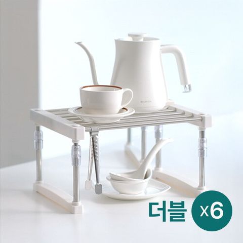 [더블][방송에서만] 포티니 만능 선반 6개 세트 / 위아래 29cm 좌우60cm 조절 가능 