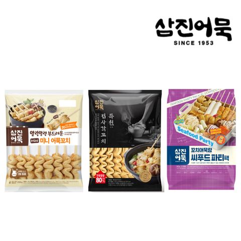 [삼성카드5%할인][삼진어묵] 씨푸드파티팩 + 미니어묵꼬치*2 + 특천 접사각꼬치(M)	