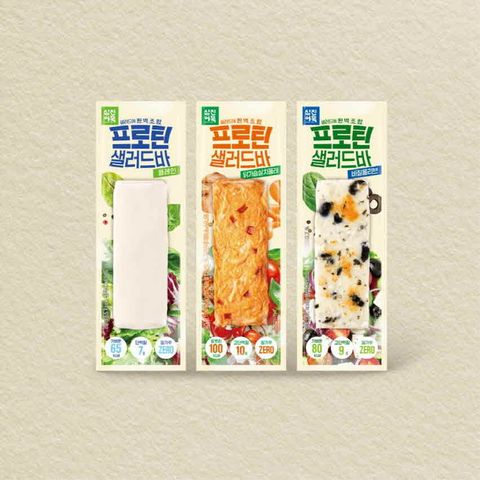 [삼성카드5%할인][삼진어묵] 프로틴 샐러드바 3종(샐러드바4 + 바질올리브4 + 닭가슴살치폴레4), 총12개 세트(M)			