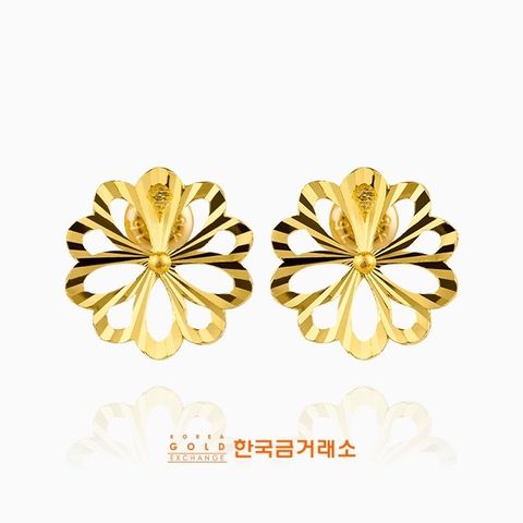 [한국금거래소]24K 순금 복수초꽃 귀걸이2g