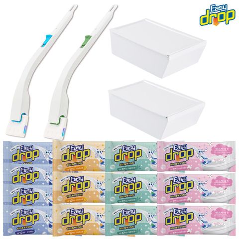 [카드 5%할인][최다구성](방송에서만) 이지드롭 시즌3 변기클리너 스페셜 패키지 168회분 세트 (핸들2개,케이스2개,클리너 리필 13팩, 무료체험 12회분)