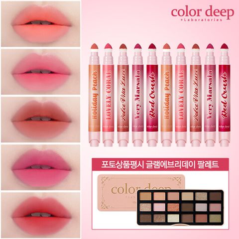 [삼성카드5%할인]♥ NEW 패키지 ♥ 컬러딥 쿠션 틴트 5종 x 2 + 포토상품평 18구 멀티 팔레트 