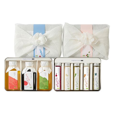 프리미엄 피크닉 8종 선물세트 (소금 5종, 참기름, 들기름, 사과향초)