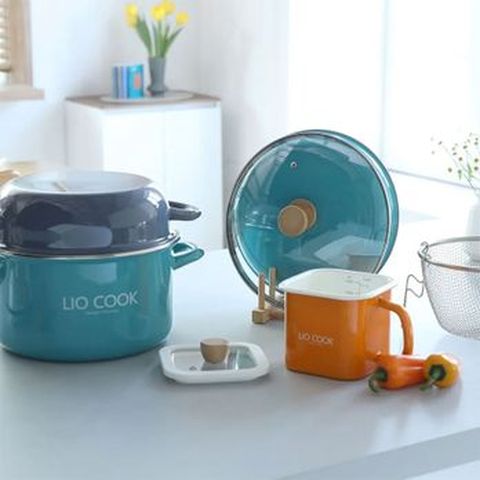 리오쿡 법랑냄비7종 풀세트(26곰솥+25전골+14사각냄비+26법랑뚜껑+25유리뚜껑+14유리뚜껑+23튀김망)