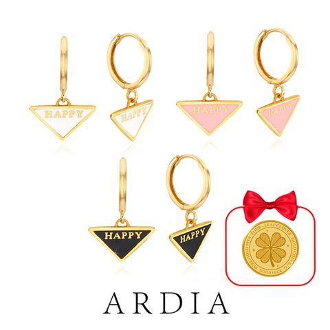 (방송중 이 가격) [ARDIA] 아르디아 24K 해피 트라이앵글 원터치 귀걸이+방송에서만(순금 클로버코인)