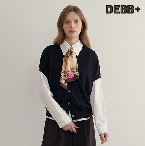 (런칭가 69,900원)24FW 판초 가디건 2종 + 실크 스카프 SET