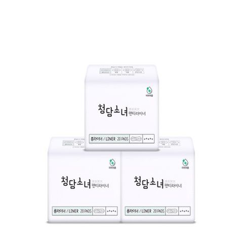 청담소녀 오리지널 대나무탑시트 생리대 팬티라이너 롱 20px3팩