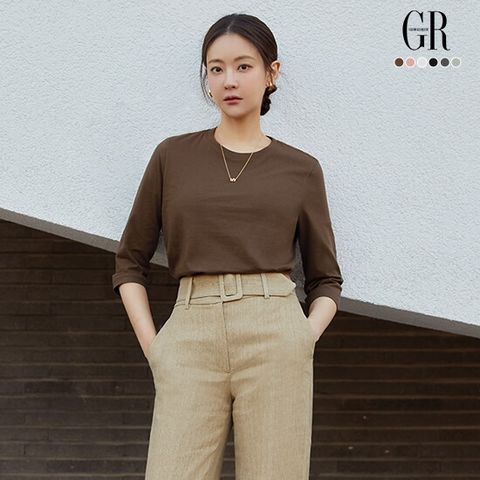 25SS 퓨어코튼100 7부 티블라우스 6종