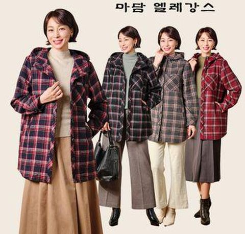 마담엘레강스 첼시 울블렌디드 체크재킷