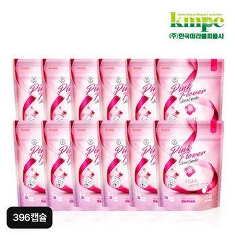 탑스텝 핑크플라워 캡슐세제 396캡슐(33캡슐X12)