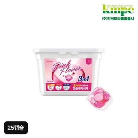 탑스텝 핑크플라워 캡슐세제 25캡슐X1박스