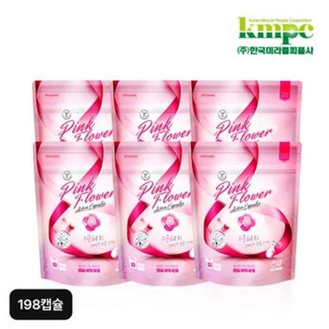탑스텝 핑크플라워 캡슐세제 198캡슐(33캡슐X6)