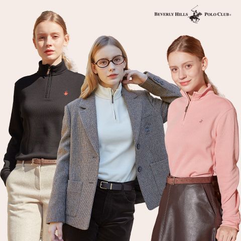 [삼성카드5%할인] 비버리힐즈폴로클럽 클래식 기모 하프집업 3종(여성)