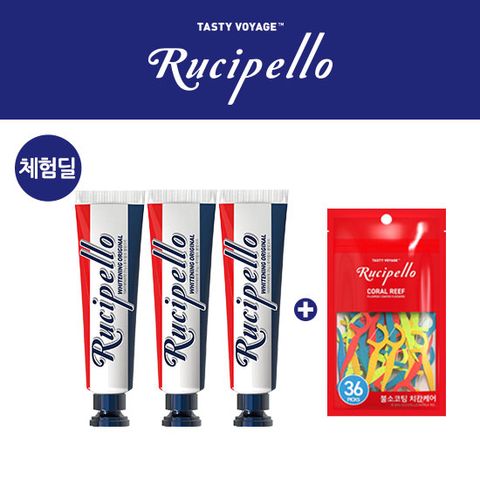 [9,900원체험딜]  화이트닝치약 25g*3개+치실36개입