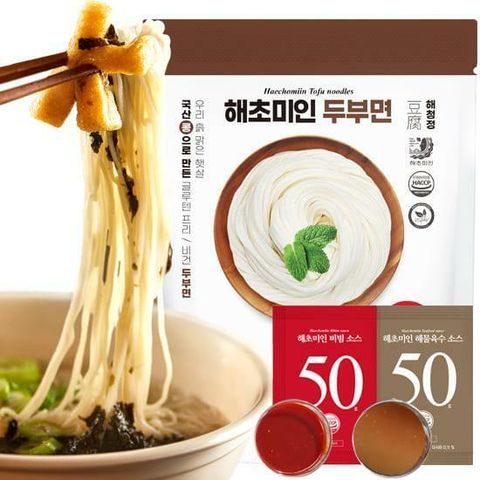 [카드 5%할인]해초미인 두부면 세트 25인분 (두부면 25개+비빔소스 15개+해물육수소스 10개)(A)
