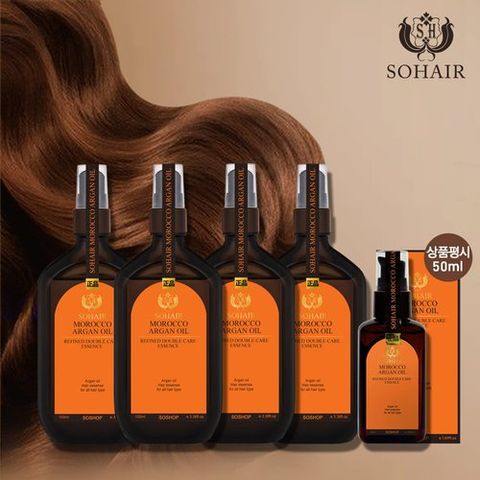 [쏘헤어] 쏘헤어 모로코 아르간 헤어오일 100ml 4병(리파인드)+상품평시 오일 50ml 1개
