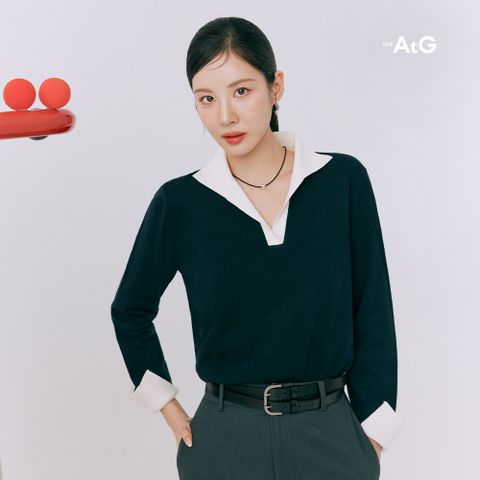 [론칭가79,900원]더엣지 25SS 배색 셔츠니트 4종