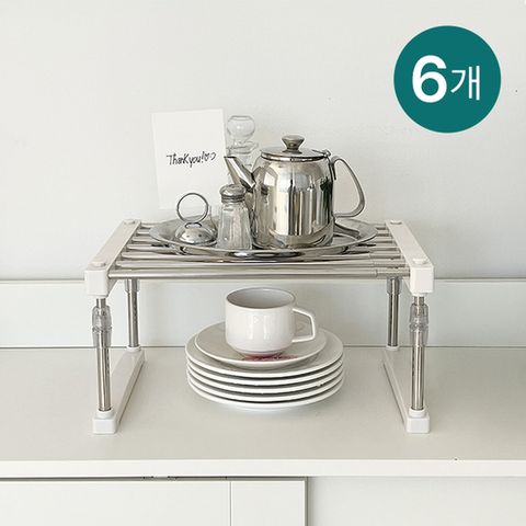 길이,높이조절OK★포티니 확장형 만능선반 1+1세트 [총 6개]