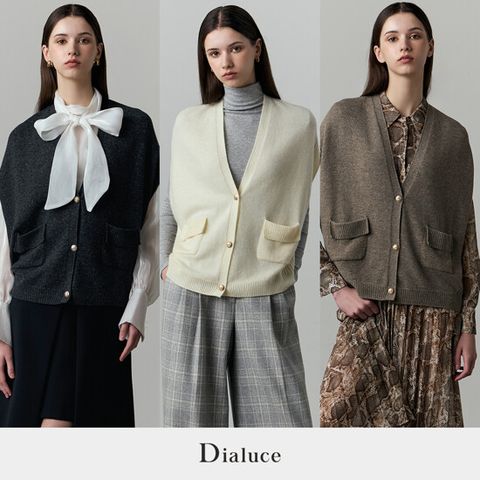 [런칭가79900원]디아루체 캐시미어 블렌드 홀가먼트 니트 베스트