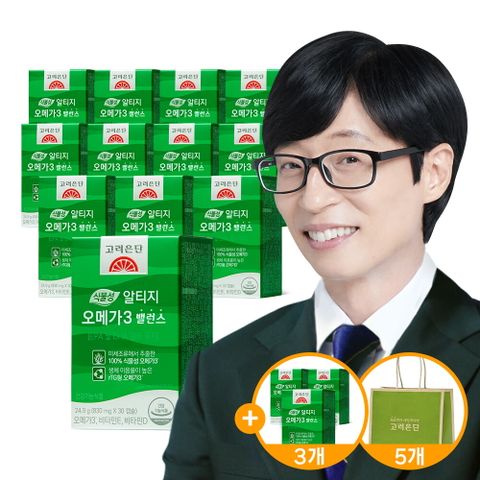 ★방송에서만!고려은단 식물성 알티지 오메가3 밸런스 12+3박스+쇼핑백 5장