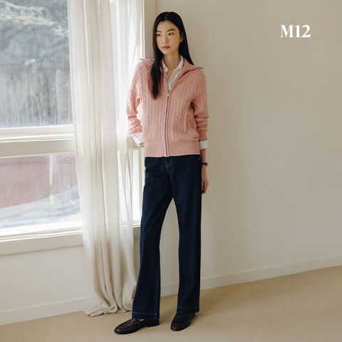 [런칭가69,900원] M12 25SS 여성 니팅 세미와이드 데님 팬츠 2종