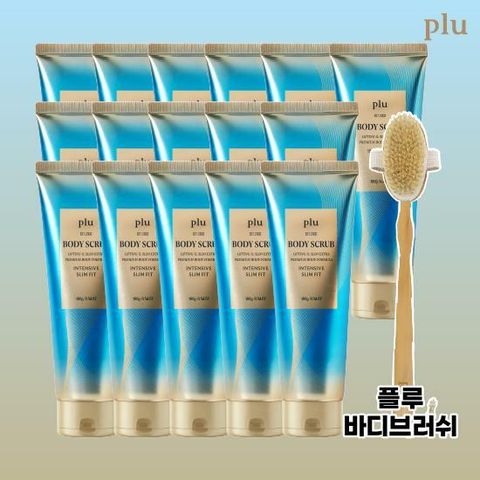 [NH카드5%할인](플루) 슬림핏 바디 스크럽 180g x 16개 + 바디 브러쉬