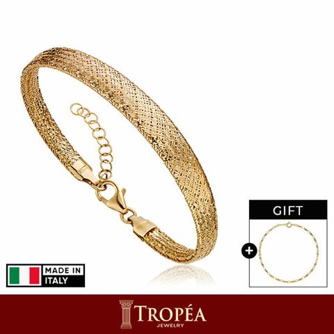 트로페아(TROPEA) 18K 그라데이션 오메가 팔찌+18k 샤인체인 팔찌