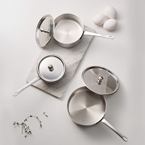 미니티 통5중 편수 스텐냄비 소스팬 3종(10cm+12cm+14cm) 세트