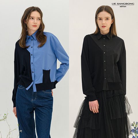 [론칭 빅히트]이상봉에디션 콤비네이션 셔츠 가디건