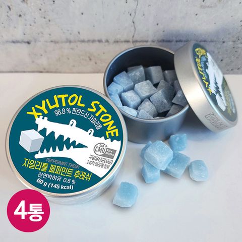 구강유산균함유 자일리톨 캔디 페퍼민트 후레쉬 60g x4개
