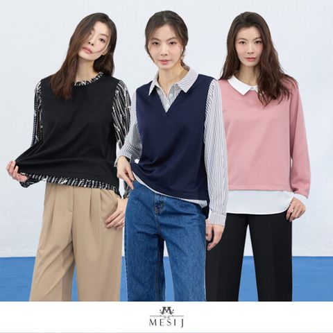 메시제이 25SS 러블리 레이어드 티블라우스 3종