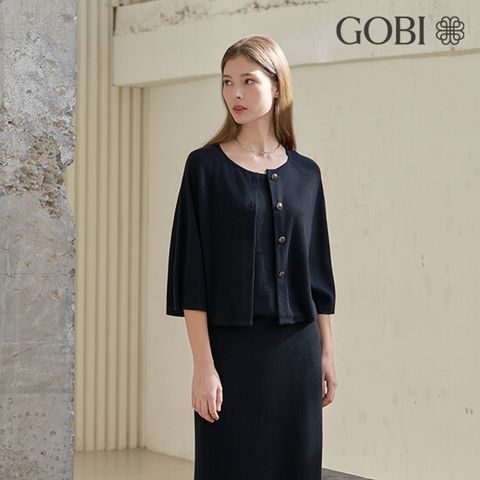 [런칭가 299000원] 25SS 고비(GOBI) 실크 캐시미어 판초 가디건