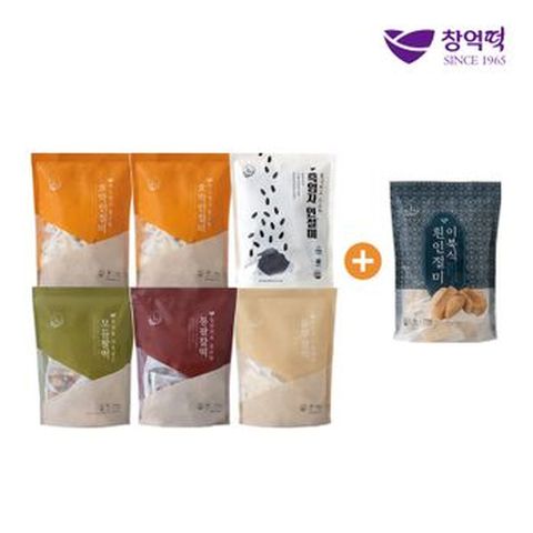 창억모둠떡 6종 7봉/총 72개(호박인절미X2+흑임자인절미+이북식인절미+동부찰떡+통팥찰떡+모듬찰떡)
