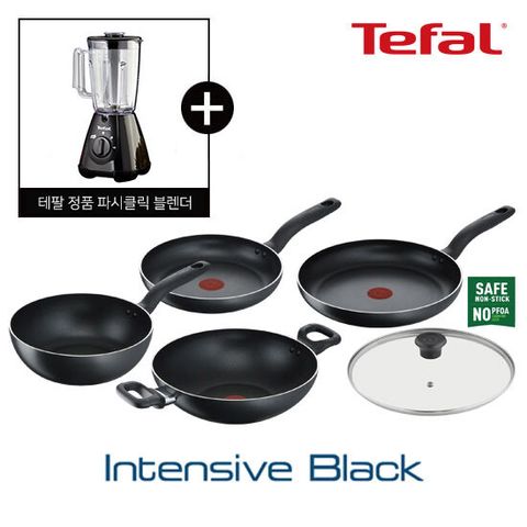 [테팔] 인텐시브 블랙 프라이팬 5종 세트 (+ 테팔 정품 파시클릭 블랜더 사은품)