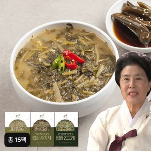 천수봉 만능된장나물 3종세트(시래기 6팩+우거지 6팩+곤드레 3팩 / 총 15팩)
