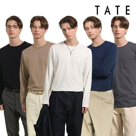 [TATE] 테이트 25SS 남성 오가닉 코튼 100% 스프링 네추럴 티 컬렉션 5종