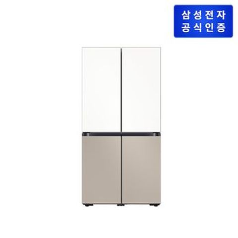 삼성 BESPOKE 냉장고 RF85DB91F1HWB 새틴 화이트+새틴 베이지 869L 5도어
